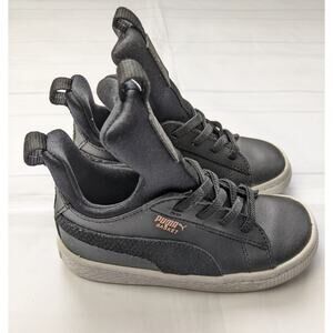Puma Toddler Girls Size 9 Black Basket Sneakers